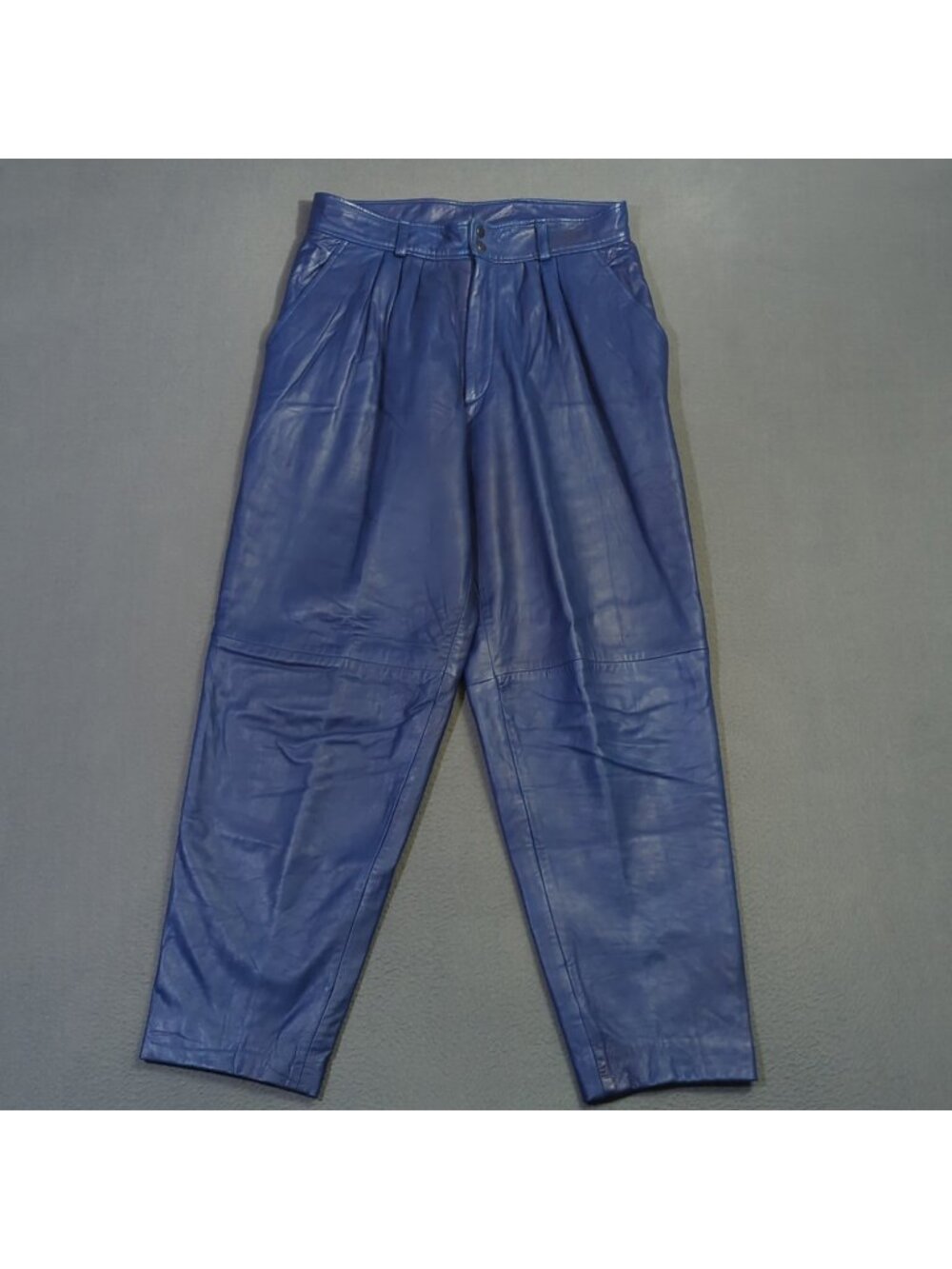 Michael Hoban North Beach Leather Pants Men's 30x30 Blue Pleated Lined Vintage